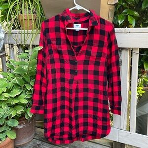 Old navy plaid top/dress size small